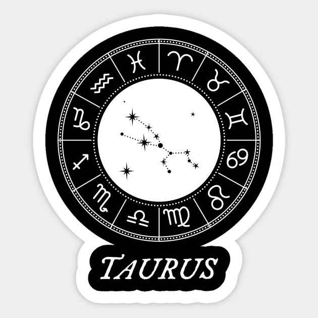 Taurus Zodiac Sign Design With Constellation Sticker by My Zodiac Apparel